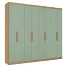 Guarda Roupa Casal Milan 8 Portas Capuccino Menta Acetinado - THB