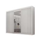 Guarda Roupa Casal Milano 3 Portas de Correr 4 Gavetas Branco MDF