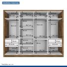 Guarda Roupa Casal Milano 4 Portas de Correr 4 Gavetas Branco MDP Minastex