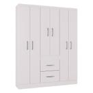 Guarda Roupa Casal Milão 6 Portas Branco Brilho Poquema