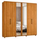 Guarda Roupa Casal Miro 6 Portas Com Espelho 250 cm Madetec
