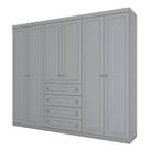Guarda Roupa Casal Mississipi 6 Portas Cinza Henn
