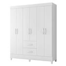 Guarda Roupa Casal Mobi 06 Portas Branco Rosa Flex - Móveis Albatroz