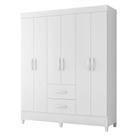 Guarda Roupa Casal Mobi 06 portas Branco Rosa Flex - Móveis Albatroz