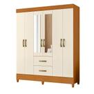 Guarda Roupa Casal Mobi 06 portas com Espelho Cinamomo Off White - Móveis Albatroz