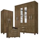 Guarda Roupa Casal Modena com Espelho 6 Portas Cômoda Madri e Armário Multiuso Recife Malbec - Incorplac Guarda Roupa Casal Modena com Espelho 6 Portas Cômoda Madri e Armário Multiuso Recife Malbec - Incorplac