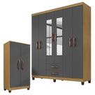 Guarda Roupa Casal Modena Com Espelho 6 Portas E Multiuso Recife Carvalho Americano Grafite Incorplac Guarda Roupa Casal Modena Com Espelho 6 Portas E Multiuso Recife Carvalho Americano Grafite Incorplac