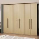 Guarda Roupa Casal Modulado 238cm com 6 Portas e 3 Gavetas Nero 2064 Genialflex