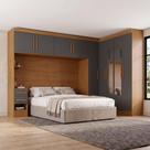 Guarda-Roupa Casal Modulado 3 Peças 5 Portas 9 Gavetas com Espelhos e Maleiro 100% MDF Yescasa Marrom/Cinamomo Chumbo Guarda-Roupa Casal Modulado 3 Peças 5 Portas 9 Gavetas com Espelhos e Maleiro 100% MDF Yescasa Marrom/Cinamomo Chumbo