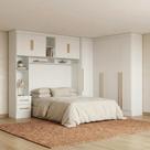 Guarda Roupa Casal Modulado 3 Peças 9 Portas 5 Gavetas com Cabeceira 100% MDF Smart Branco