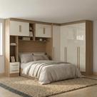 Guarda Roupa Casal Modulado 3 Peças 9 Portas 5 Gavetas com Cabeceira 100% MDF Smart Cinamomo/Off White Guarda Roupa Casal Modulado 3 Peças 9 Portas 5 Gavetas com Cabeceira 100% MDF Smart Cinamomo/Off White