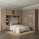 Guarda Roupa Casal Modulado 4 Peças 12 Portas 5 Gavetas com Cabeceira 100% MDF Smart Cinamomo/Capuccino Guarda Roupa Casal Modulado 4 Peças 12 Portas 5 Gavetas com Cabeceira 100% MDF Smart Cinamomo/Capuccino