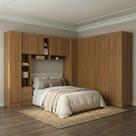 Guarda Roupa Casal Modulado 4 Peças 12 Portas 5 Gavetas com Cabeceira 100% MDF Smart Cinamomo