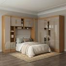 Guarda Roupa Casal Modulado 4 Peças 12 Portas 5 Gavetas com Espelho e Cabeceira 100% MDF Smart Cinamomo/Capuccino Guarda Roupa Casal Modulado 4 Peças 12 Portas 5 Gavetas com Espelho e Cabeceira 100% MDF Smart Cinamomo/Capuccino