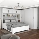 Guarda-roupa Casal Modulado 4 Portas com Cama Santiago 3 Portas 5 Gavetas