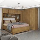 Guarda-roupa Casal Modulado 4 Portas com Cama Santiago 3 Portas 5 Gavetas