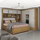 Guarda-roupa Casal Modulado 4 Portas com Cama Santiago 3 Portas com Espelho 5 Gavetas