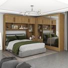 Guarda-roupa Casal Modulado 4 Portas Santiago 3 Portas Premium 5 Gaveta com Espelho Guarda-roupa Casal Modulado 4 Portas Santiago 3 Portas Premium 5 Gaveta com Espelho