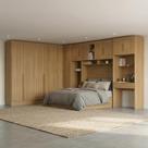 Guarda Roupa Casal Modulado 5 Peças 12 Portas 5 Gavetas com Cabeceira e Escrivaninha 100% MDF Smart Cinamomo Guarda Roupa Casal Modulado 5 Peças 12 Portas 5 Gavetas com Cabeceira e Escrivaninha 100% MDF Smart Cinamomo