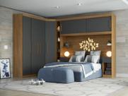 Guarda Roupa Casal Modulado 5 Peças 6 Portas Ipê Wood/Grafite Gênova Plus Cinza Guarda Roupa Casal Modulado 5 Peças 6 Portas Ipê Wood/Grafite Gênova Plus Cinza