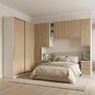 Guarda Roupa Casal Modulado 5 Peças com Cabeceira 5 Portas 3 Gavetas Seletto Areia/Jequitibá Guarda Roupa Casal Modulado 5 Peças com Cabeceira 5 Portas 3 Gavetas Seletto Areia/Jequitibá