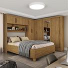 Guarda-roupa Casal Modulado 5 Portas com Cama Santiago 3 Portas com Espelho 5 Gavetas