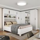 Guarda-roupa Casal Modulado 5 Portas com Cama Santiago 3 Portas Plus 5 Gavetas com Espelho