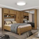 Guarda-roupa Casal Modulado 5 Portas com Cama Santiago 3 Portas Premium 5 Gaveta com Espelho
