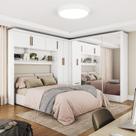 Guarda-Roupa Casal Modulado 5 Portas Santiago 3 Portas Premium 5 Gaveta com Espelho Branco