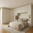 Guarda Roupa Casal Modulado 6 Peças com Espelho e Cabeceira 11 Portas 9 Gavetas Seletto Areia Bege/HP