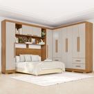 Guarda-Roupa Casal Modulado Andorra 10 Portas 4 Gavetas com Pés Cinamomo/Off White - Pnr Móveis Guarda-Roupa Casal Modulado Andorra 10 Portas 4 Gavetas com Pés Cinamomo/Off White - Pnr Móveis