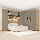 Guarda-Roupa Casal Modulado Andorra 10 Portas 4 Gavetas com Pés e Espelho Jequitibá/Granizo - Pnr Móveis Guarda-Roupa Casal Modulado Andorra 10 Portas 4 Gavetas com Pés e Espelho Jequitibá/Granizo - Pnr Móveis