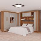 Guarda-Roupa Casal Modulado Andorra 10 Portas 4 Gavetas Ripado com Espelho Cinamomo/Off White - Pnr Móveis