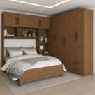 Guarda-Roupa Casal Modulado com Cama Paradise 10 Portas 6 gavetas freijó - Panorama Móveis