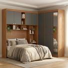 Guarda Roupa Casal Modulado com Espelho e Cabeceira 7 Portas 4 Gavetas Lugano