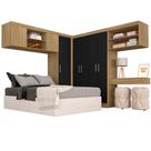 Guarda Roupa Casal Modulado Elsa Boreal/preto - Móveis Arapongas