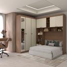 Guarda-Roupa Casal Modulado Fortaleza 7 Portas 4 Gavetas com Espelho Jatoba/Areia - Panorama Móveis