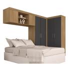 Guarda Roupa Casal Modulado Luana Boreal/grafite - Móveis Arapongas