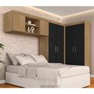 Guarda Roupa Casal Modulado Luana Boreal/preto - Móveis Arapongas