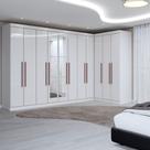 Guarda-Roupa Casal Modulado Odisseia 11 Portas 4 Gavetas com Espelho Branco - Panorama Móveis