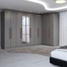 Guarda-Roupa Casal Modulado Odisseia 11 Portas 4 Gavetas com Espelho Onix - Panorama Móveis