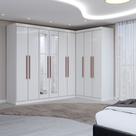 Guarda-Roupa Casal Modulado Odisseia 9 Portas 2 Gavetas com Espelho Branco - Panorama Móveis