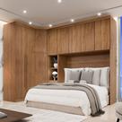 Guarda Roupa Casal Modulado Safira 008 em MDF Com 8 Portas e 4 Gavetas Roupeiro para Quarto