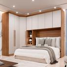 Guarda Roupa Casal Modulado Safira 008 em MDF Com 8 Portas e 4 Gavetas Roupeiro para Quarto