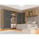 Guarda Roupa Casal Modulado Sarah Boreal/grafite - Móveis Arapongas