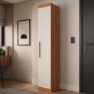 Guarda Roupa Casal Modular 1 Porta Gênova Plus Branco/Freijó Wood/Off-White