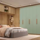 Guarda-roupa Casal Modular em L 6 Portas com Cabeceira Milan