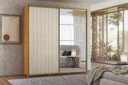 Guarda Roupa Casal Monet Cinamomo Off White Ripado 2 Portas