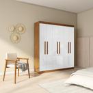 Guarda-Roupa Casal Mônica 6 PT Imbuia e Off White Guarda-Roupa Casal Mônica 6 PT Imbuia e Off White