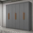 Guarda-Roupa Casal Monte 6 Portas 2 Gavetas 100% Mdf Onix - Pnr Móveis